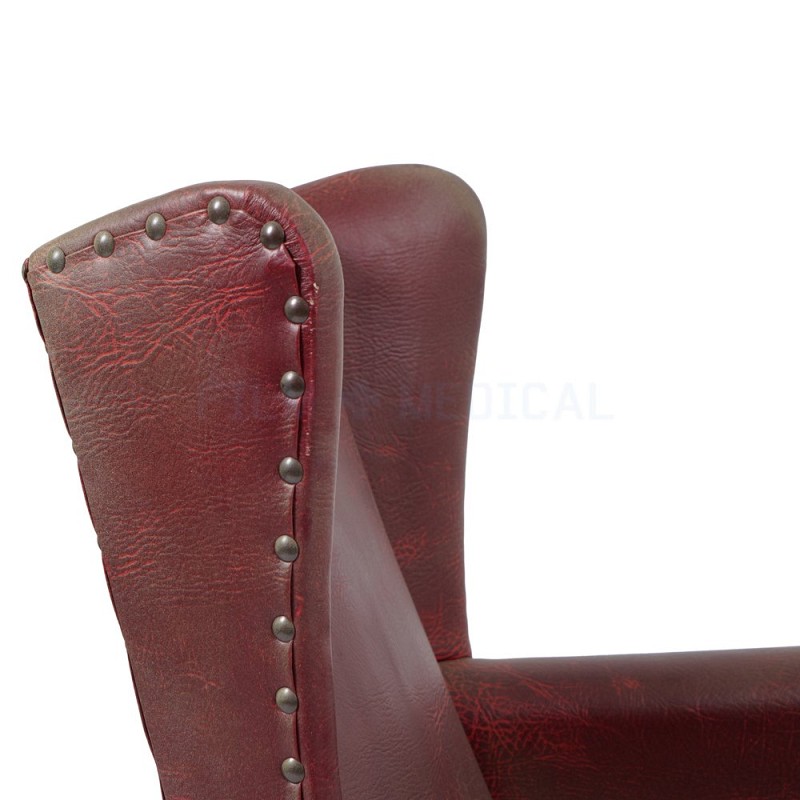  Red PVC Armchair Sun Faded